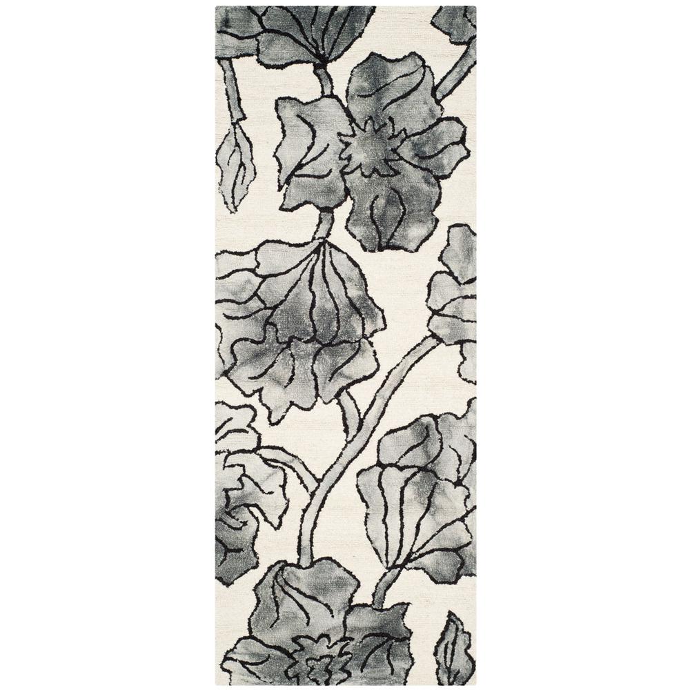 DIP DYE, IVORY / LIGHT GREY, 2'-3" X 6', Area Rug