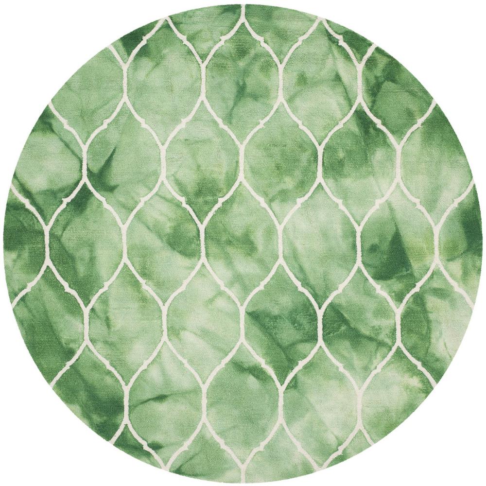 DIP DYE, GREEN / IVORY, 7' X 7' Round, Area Rug, DDY685Q-7R