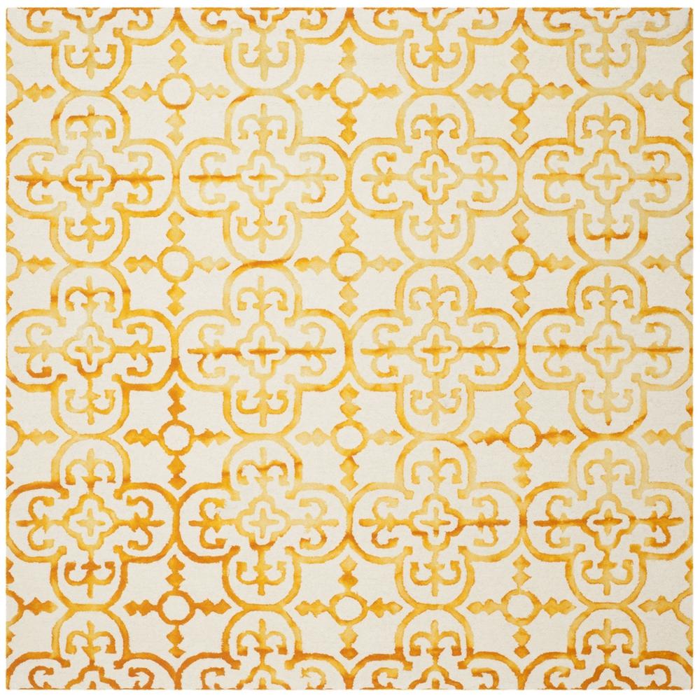 DIP DYE, IVORY / GOLD, 7' X 7' Square, Area Rug, DDY711C-7SQ