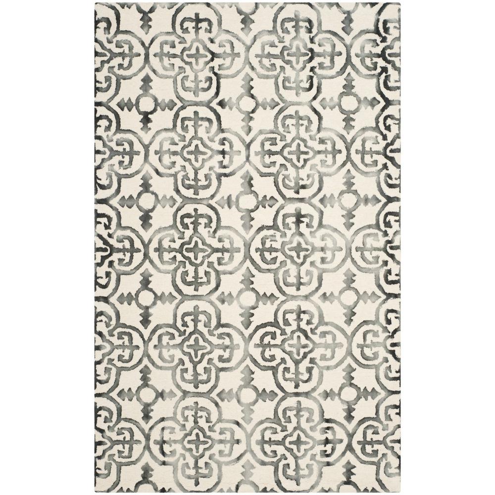 DIP DYE, IVORY / CHARCOAL, 5' X 8', Area Rug, DDY711D-5