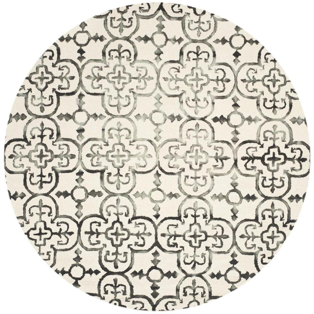DIP DYE, IVORY / CHARCOAL, 7' X 7' Round, Area Rug, DDY711D-7R