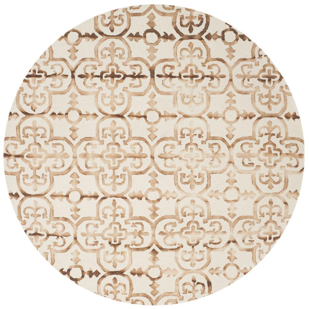 DIP DYE, IVORY / CAMEL, 7' X 7' Round, Area Rug, DDY711E-7R