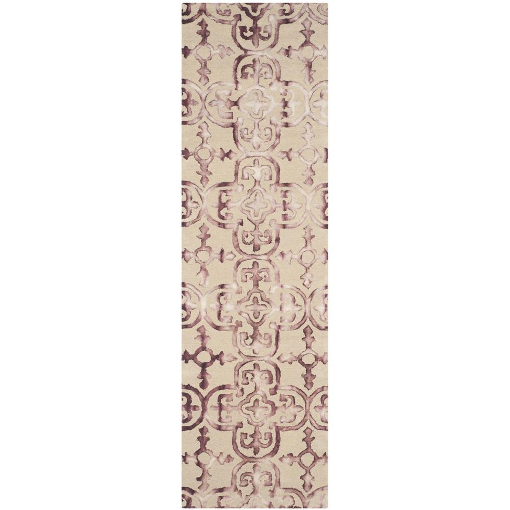 DIP DYE, BEIGE / MAROON, 2'-3" X 8', Area Rug