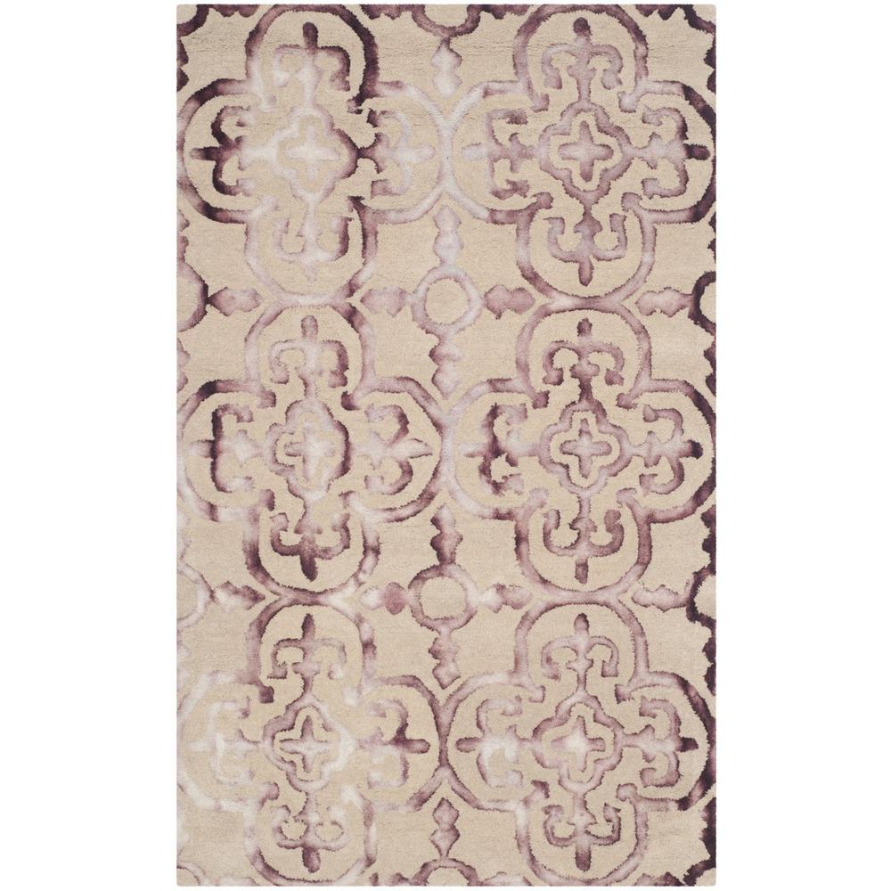 DIP DYE, BEIGE / MAROON, 3' X 5', Area Rug