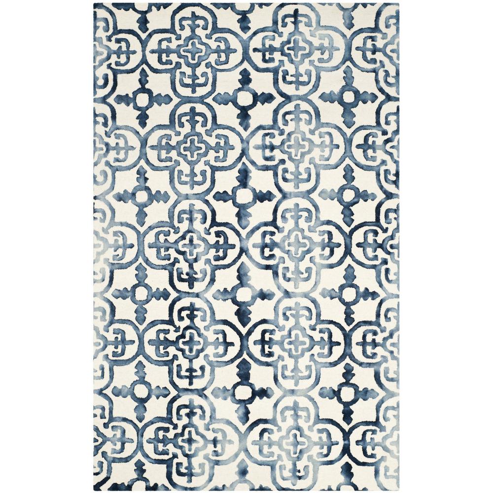 DIP DYE, IVORY / NAVY, 5' X 8', Area Rug, DDY711P-5