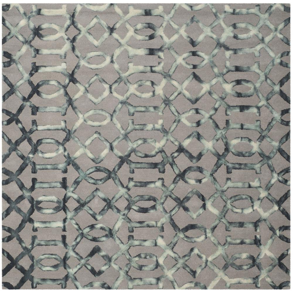 DIP DYE, GREY / CHARCOAL, 7' X 7' Square, Area Rug, DDY712B-7SQ