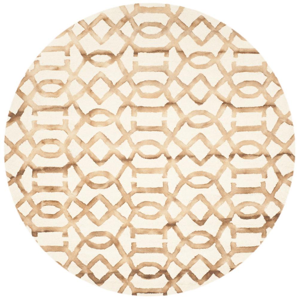 DIP DYE, IVORY / CAMEL, 7' X 7' Round, Area Rug, DDY712E-7R
