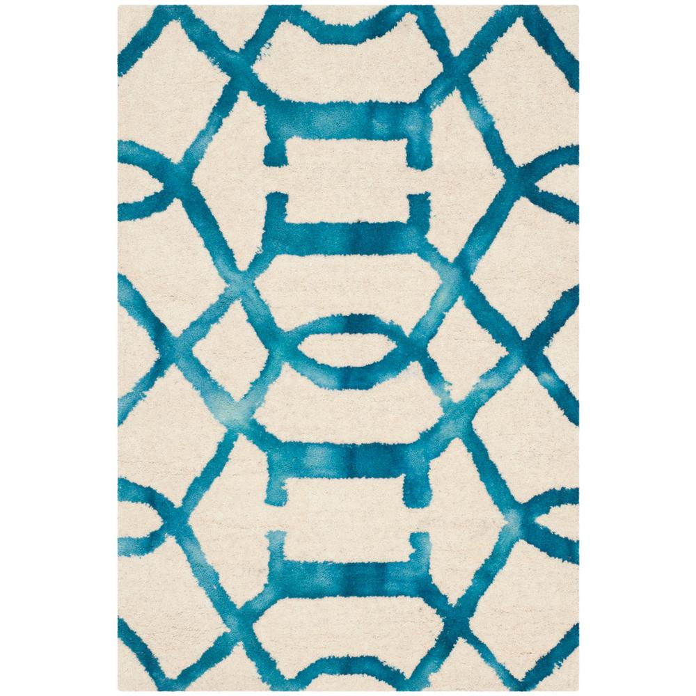 DIP DYE, IVORY / TURQUOISE, 2' X 3', Area Rug, DDY712H-2