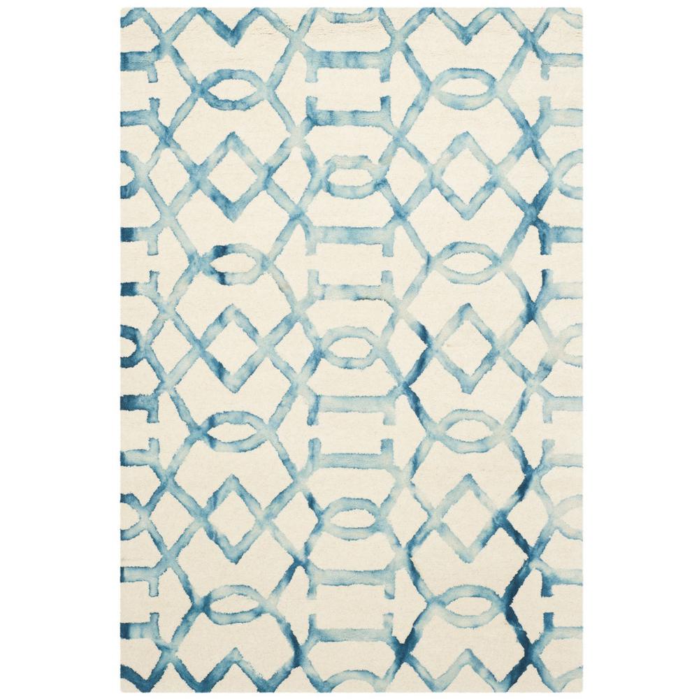 DIP DYE, IVORY / TURQUOISE, 4' X 6', Area Rug