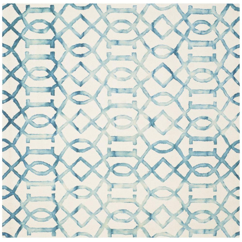 DIP DYE, IVORY / TURQUOISE, 7' X 7' Square, Area Rug, DDY712H-7SQ
