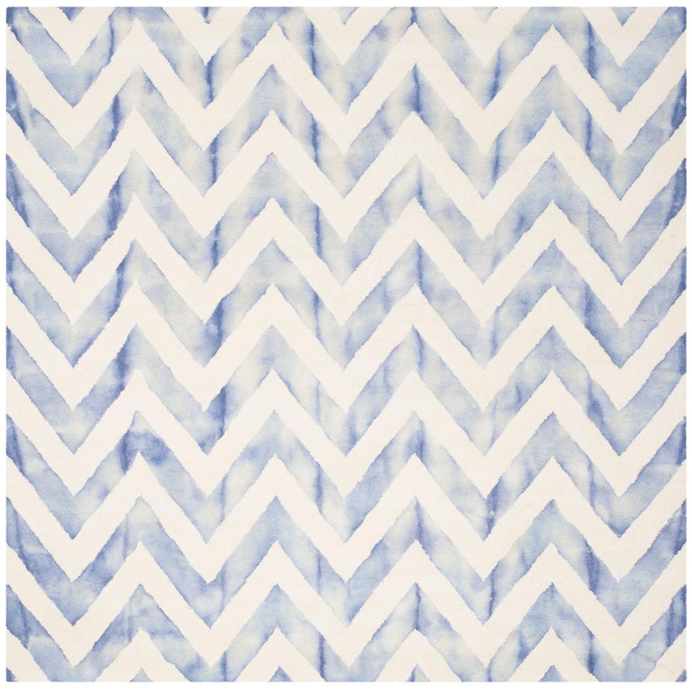 DIP DYE, IVORY / BLUE, 7' X 7' Square, Area Rug, DDY715A-7SQ