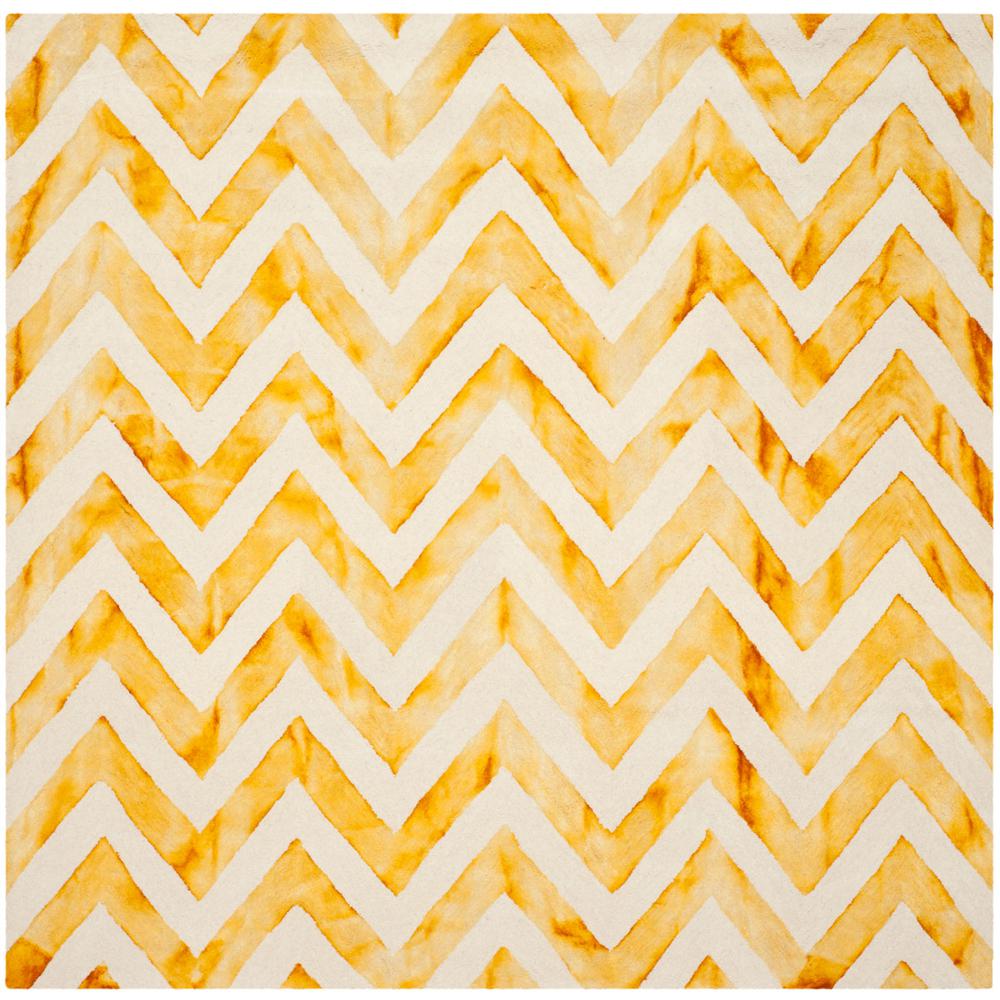 DIP DYE, IVORY / GOLD, 7' X 7' Square, Area Rug, DDY715C-7SQ
