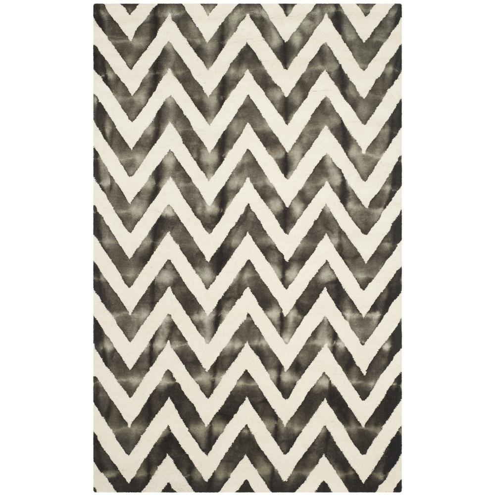 DIP DYE, IVORY / CHARCOAL, 5' X 8', Area Rug, DDY715D-5