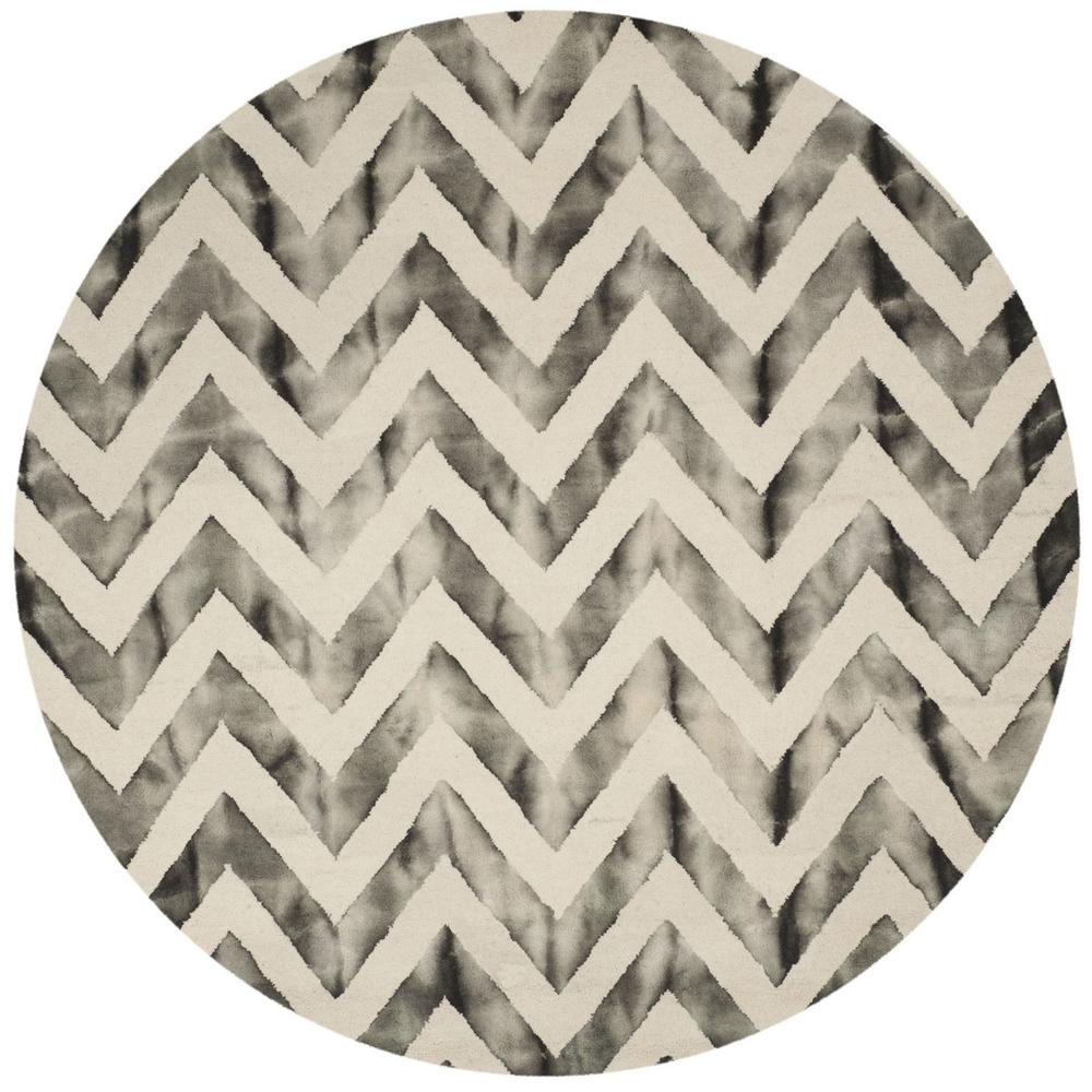 DIP DYE, IVORY / CHARCOAL, 7' X 7' Round, Area Rug, DDY715D-7R