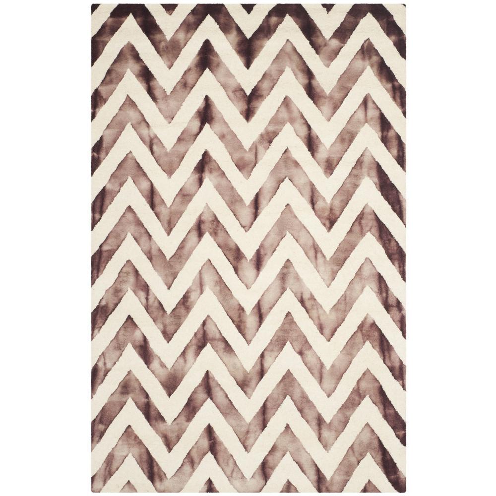 DIP DYE, IVORY / MAROON, 5' X 8', Area Rug