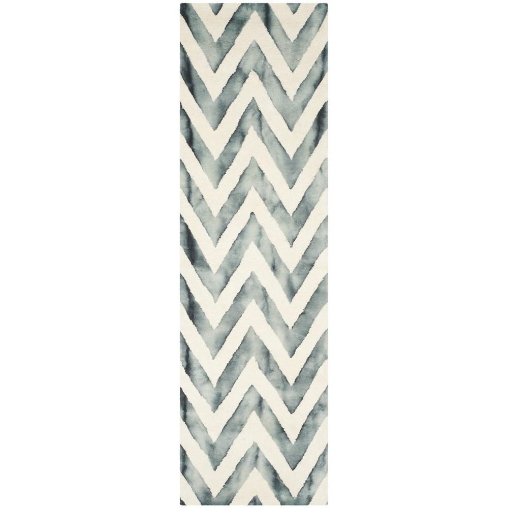 DIP DYE, IVORY / GREY, 2'-3" X 8', Area Rug