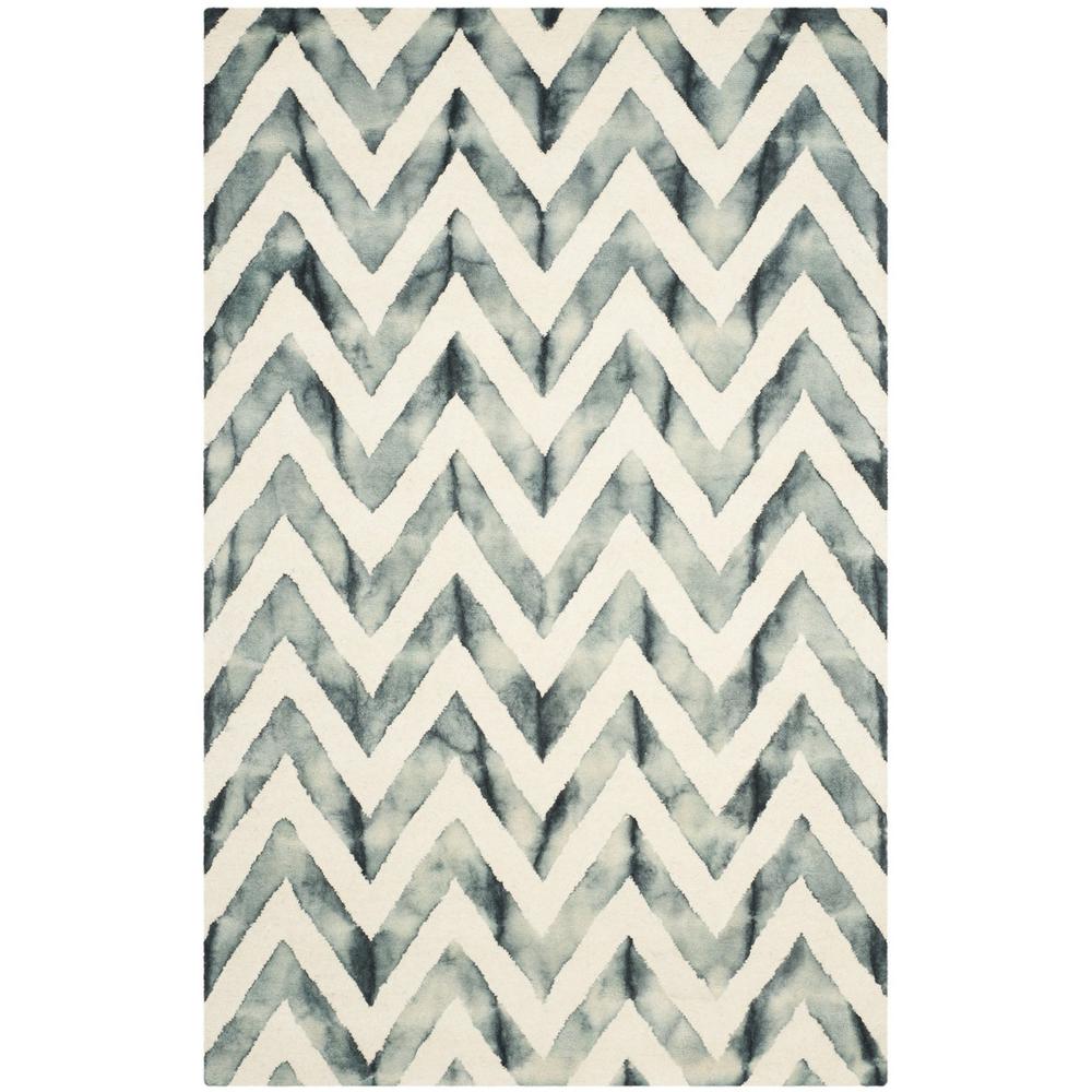 DIP DYE, IVORY / GREY, 5' X 8', Area Rug