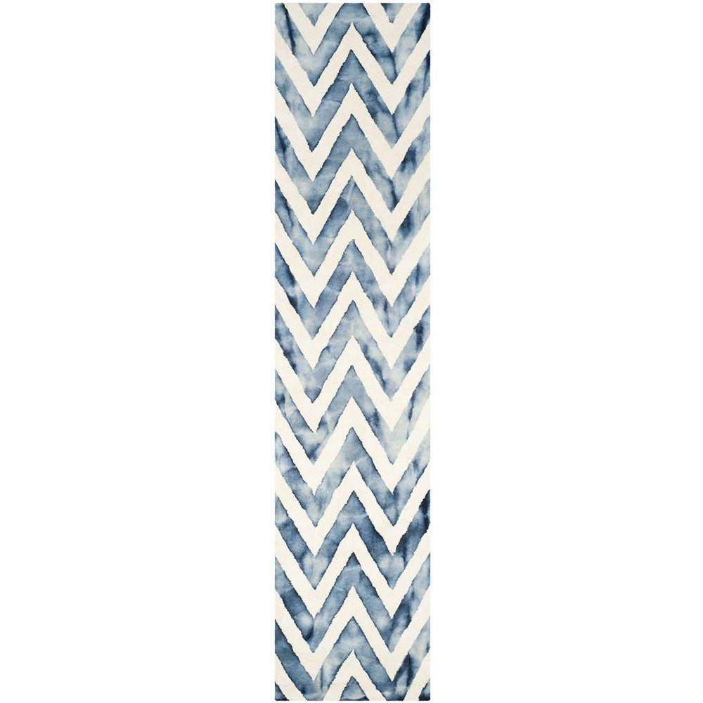 DIP DYE, IVORY / NAVY, 2'-3" X 10', Area Rug