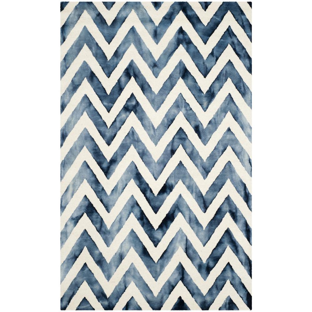 DIP DYE, IVORY / NAVY, 5' X 8', Area Rug, DDY715P-5