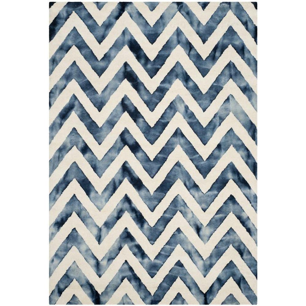 DIP DYE, IVORY / NAVY, 6' X 9', Area Rug