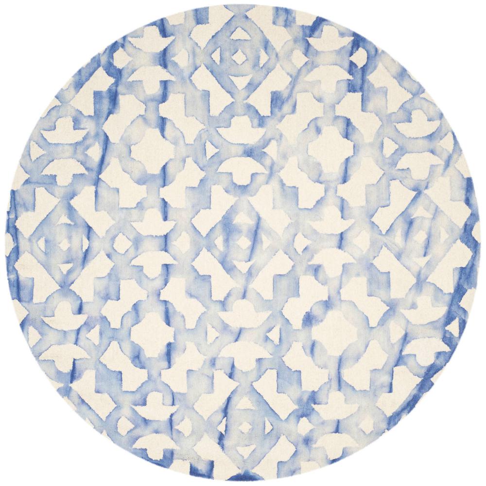 DIP DYE, IVORY / BLUE, 7' X 7' Round, Area Rug, DDY717A-7R