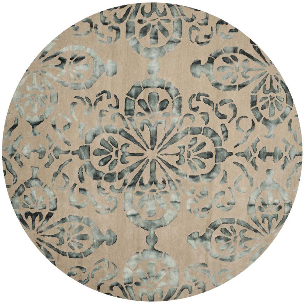 DIP DYE, CAMEL / GREY, 7' X 7' Round, Area Rug