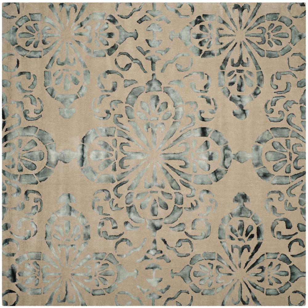 DIP DYE, CAMEL / GREY, 7' X 7' Square, Area Rug