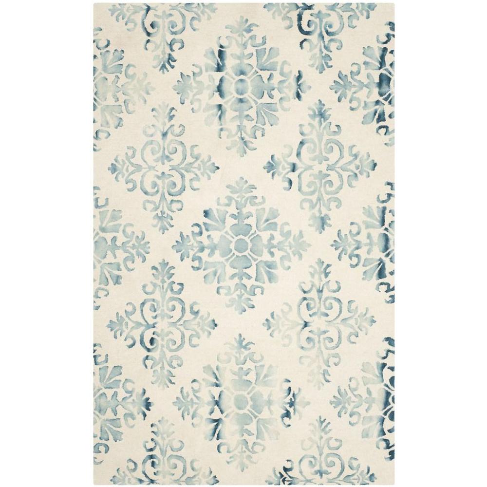 DIP DYE, IVORY / LIGHT BLUE, 5' X 8', Area Rug