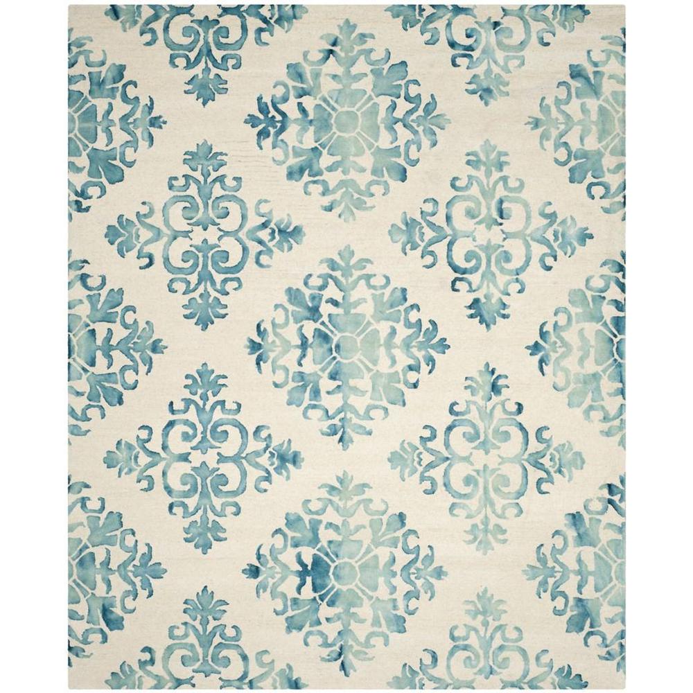 DIP DYE, IVORY / LIGHT BLUE, 8' X 10', Area Rug