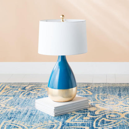 Charmer Lamp, Blue/Gold Leaf