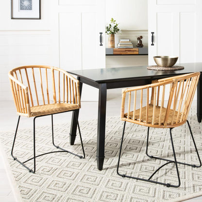 Siena Rattan Barrel Dining Chair, Natural/Black