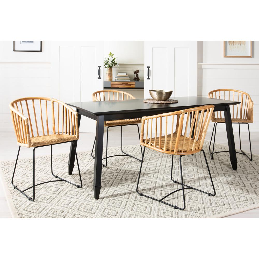 Siena Rattan Barrel Dining Chair, Natural/Black