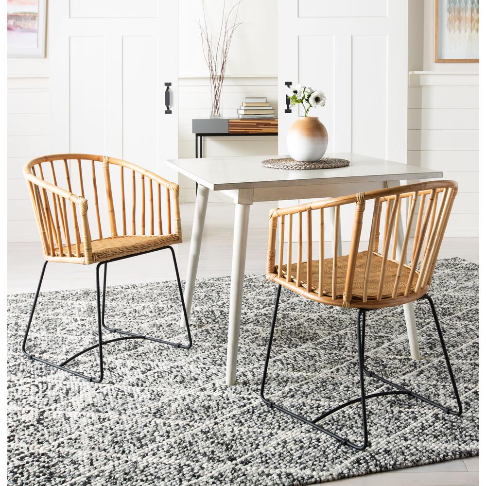 Siena Rattan Barrel Dining Chair, Natural/Black
