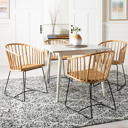 Siena Rattan Barrel Dining Chair, Natural/Black