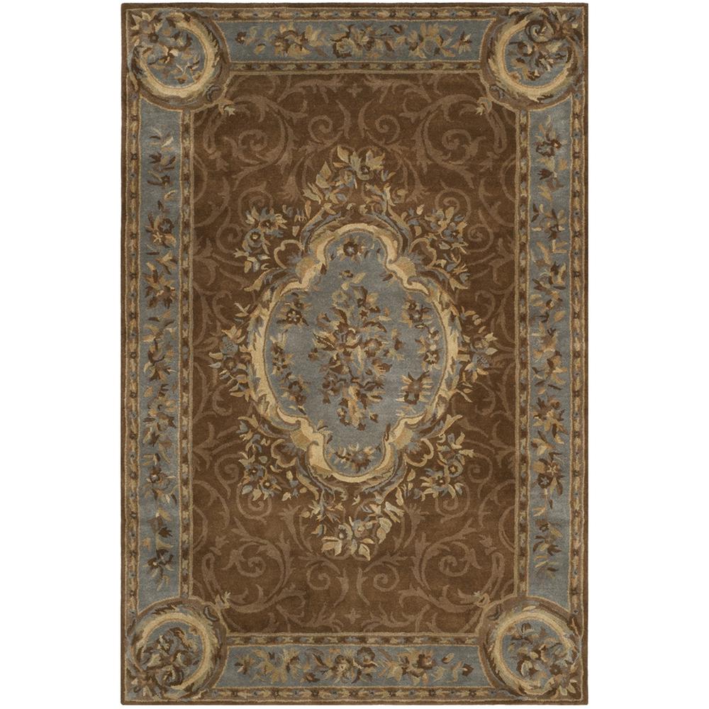 EMPIRE, BLUE / BROWN, 6' X 9', Area Rug