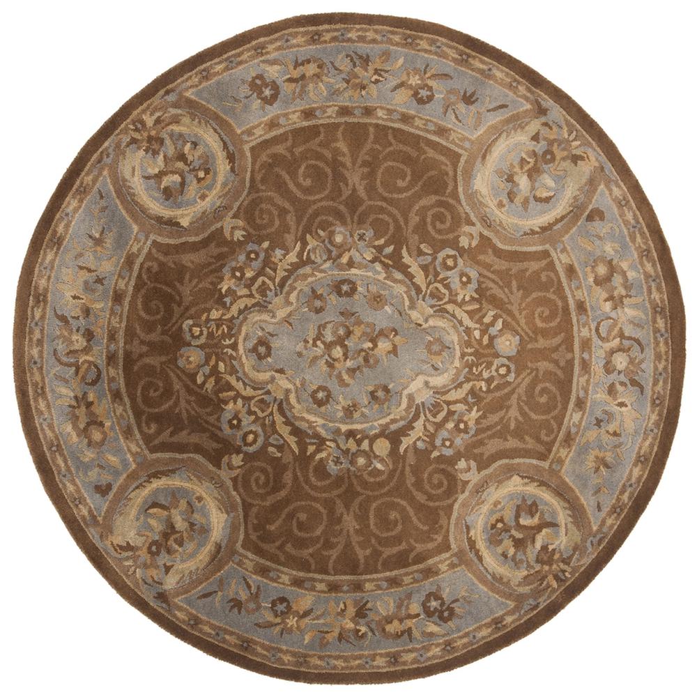 EMPIRE, BLUE / BROWN, 6' X 6' Round, Area Rug