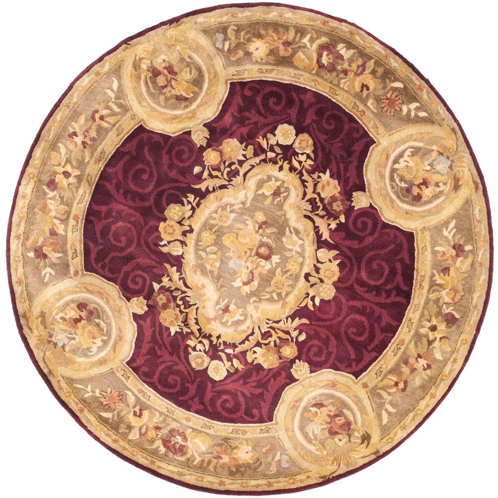 EMPIRE, DARK RED / DARK BEIG, 6' X 6' Round, Area Rug