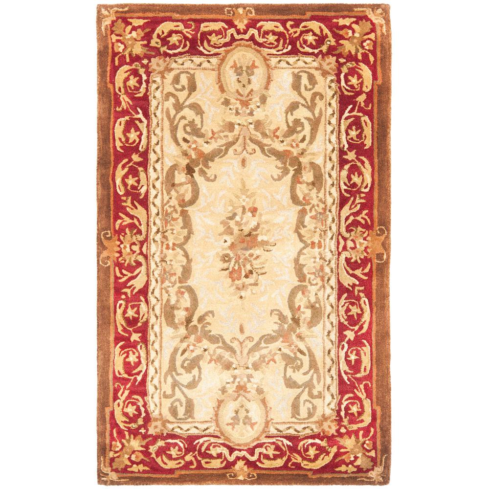 EMPIRE, LIGHT GOLD / RED, 3' X 5', Area Rug