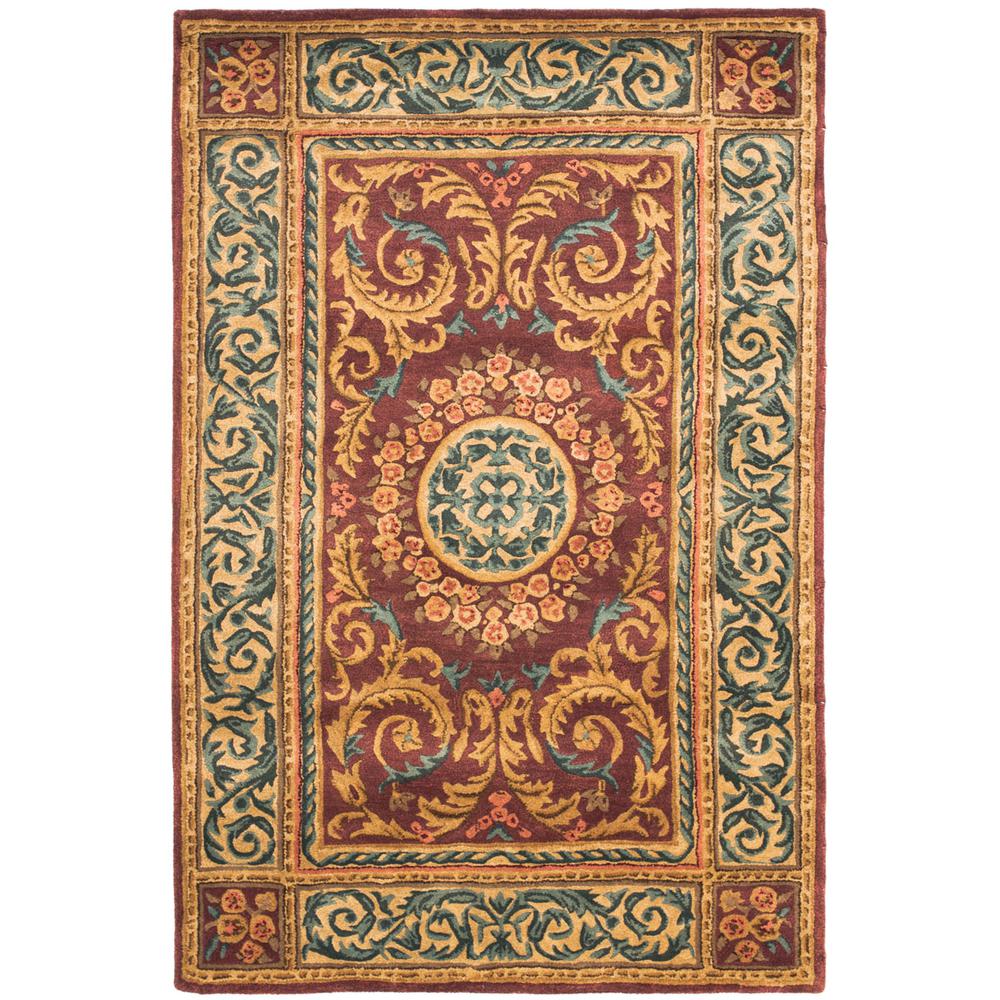 EMPIRE, BURGUNDY / GOLD, 4' X 6', Area Rug