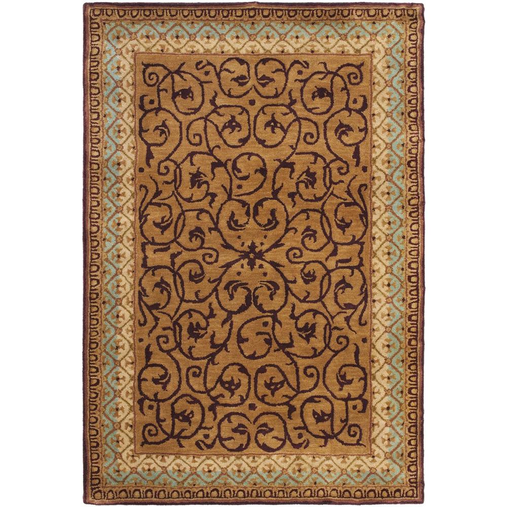 EMPIRE, BROWN / BLUE, 4' X 6', Area Rug
