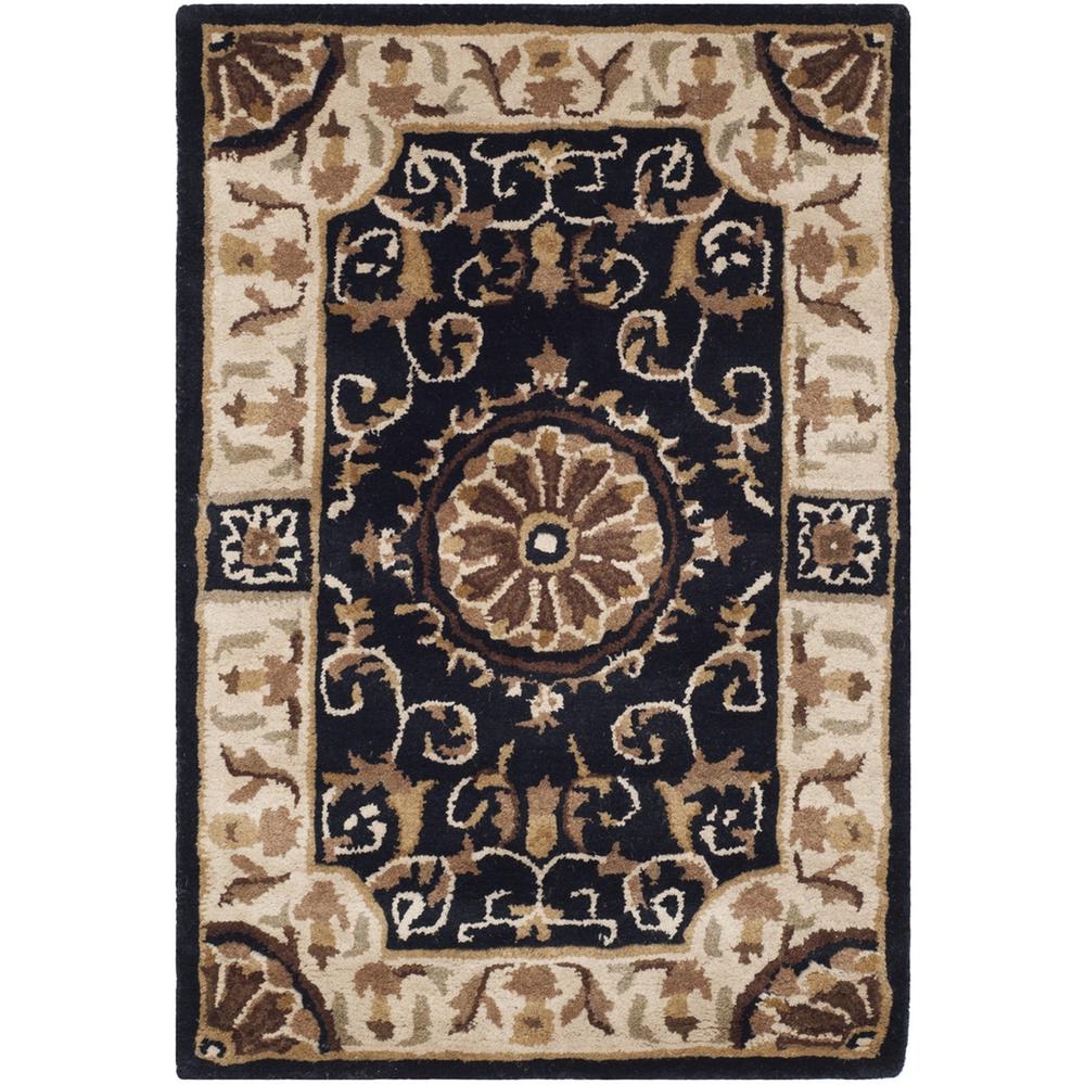 EMPIRE, BLACK / IVORY, 2' X 3', Area Rug