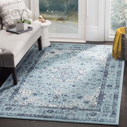 EVOKE, LIGHT BLUE / LIGHT BLUE, 9' X 9' Square, Area Rug