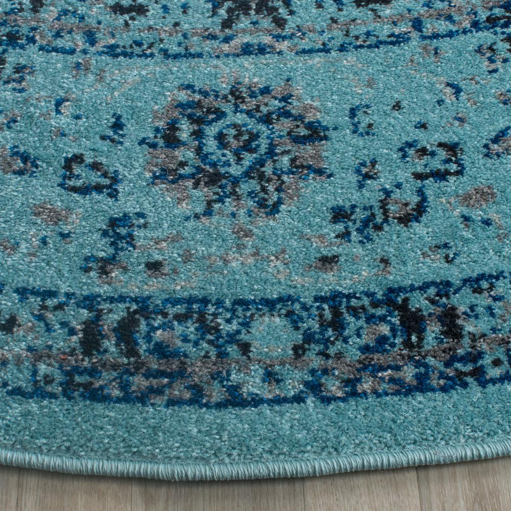 EVOKE, LIGHT BLUE / LIGHT BLUE, 3' X 3' Round, Area Rug