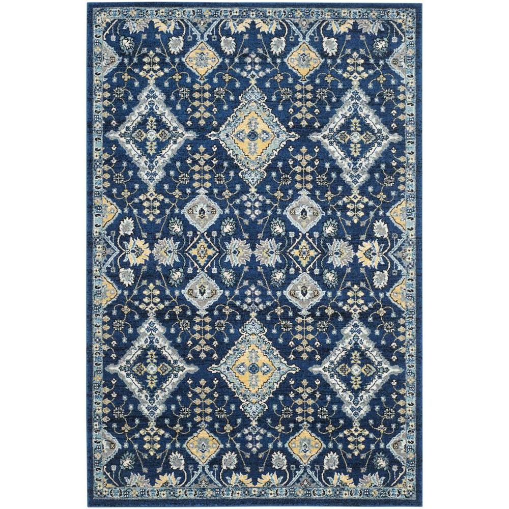 EVOKE, ROYAL / IVORY, 5'-1" X 7'-6", Area Rug, EVK224A-5