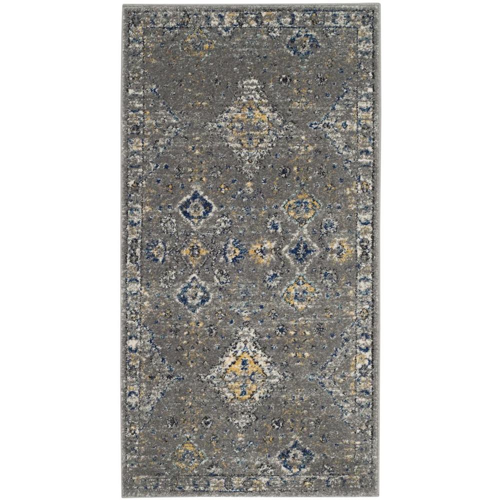 EVOKE, DARK GREY / YELLOW, 2'-2" X 4', Area Rug