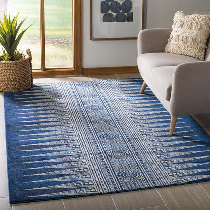 EVOKE, ROYAL / IVORY, 5'-1" X 7'-6", Area Rug, EVK226A-5