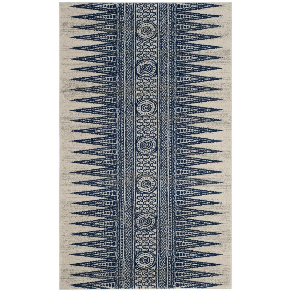 EVOKE, IVORY / BLUE, 2'-2" X 4', Area Rug, EVK226C-24
