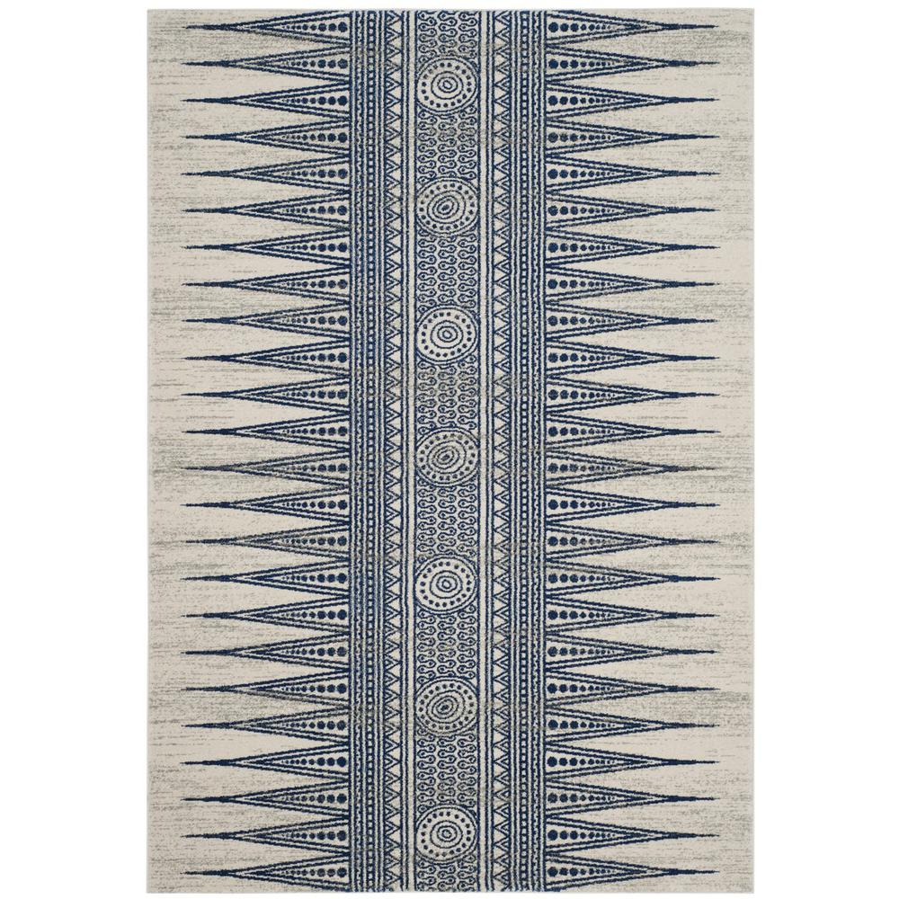 EVOKE, IVORY / BLUE, 4' X 6', Area Rug, EVK226C-4