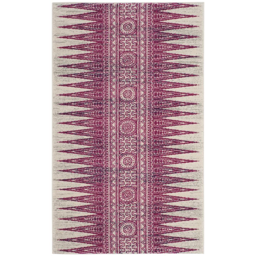 EVOKE, IVORY / FUCHSIA, 3' X 5', Area Rug, EVK226F-3