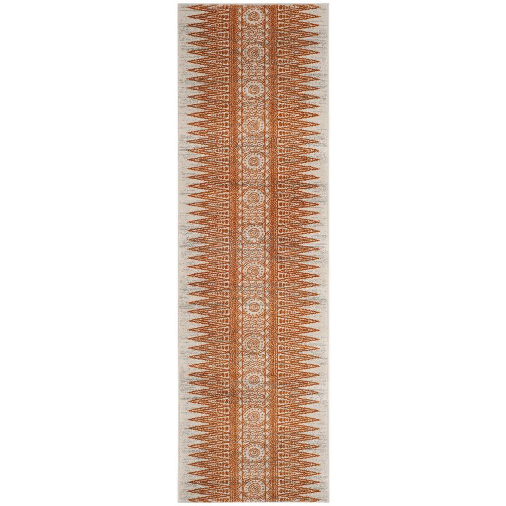 EVOKE, IVORY / ORANGE, 2'-2" X 11', Area Rug